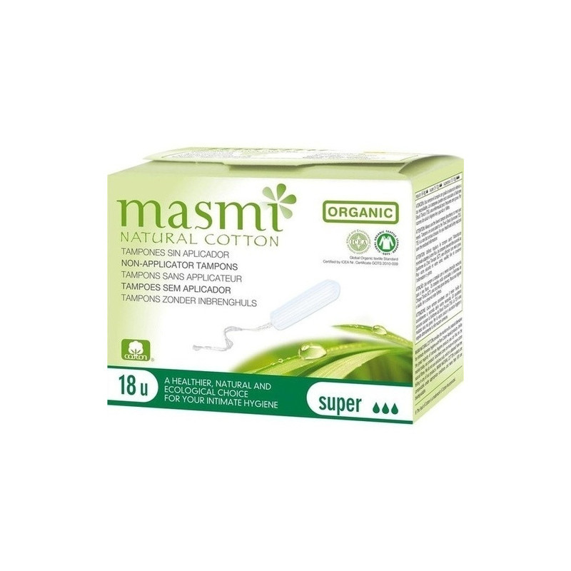 Bio Tampons Super 100% Bio Baumwolle MASMI, 18 ST – PZN 11286689