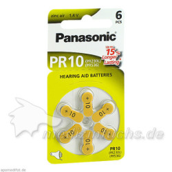 Batterie f. Hörgeräte Panasonic PR 10, 6 ST – PZN 7193723