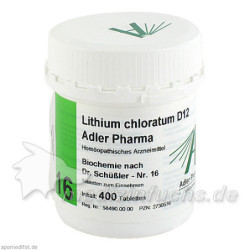 Biochemie Adler 16 Lithium Chloratum D12 Adler Pha, 400 ST – PZN 2730576
