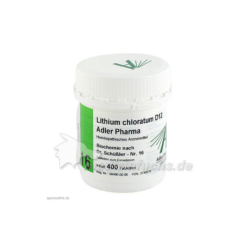 Biochemie Adler 16 Lithium Chloratum D12 Adler Pha, 400 ST – PZN 2730576