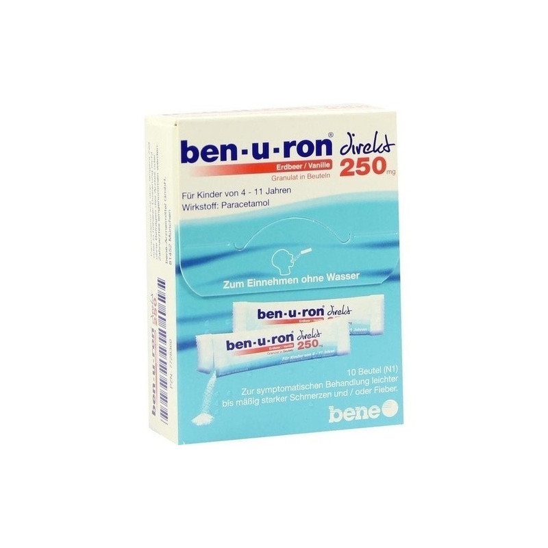 ben-u-ron direkt 250mg Granulat Erdbeer/Vanille, 10 ST – PZN 7728360