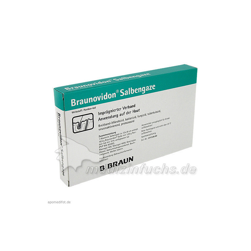 BRAUNOVIDON Salbengaze 7,5x10 cm, 10 ST – PZN 3348695