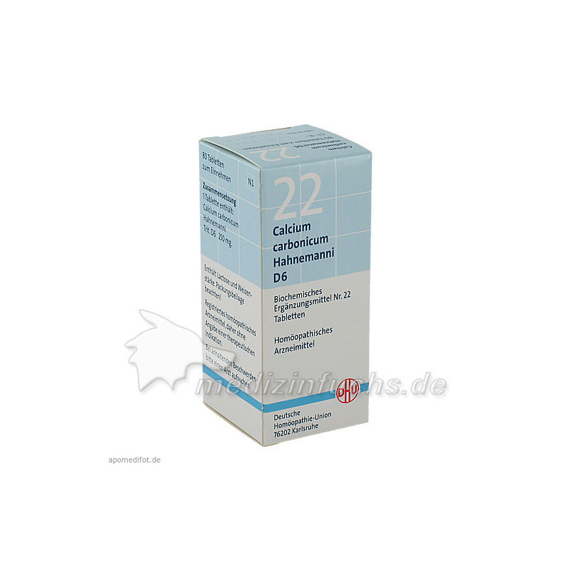 BIOCHEMIE DHU 22 CALCIUM CARBONICUM HAHNEMANNI D 6, 80 ST – PZN 1196330