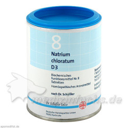 BIOCHEMIE DHU 8 NATRIUM CHLORATUM D 3, 1000 ST – PZN 274430