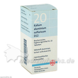 BIOCHEMIE DHU 20 KALIUM ALUMINIUM SULFURICUM D12, 80 ST – PZN 1196241