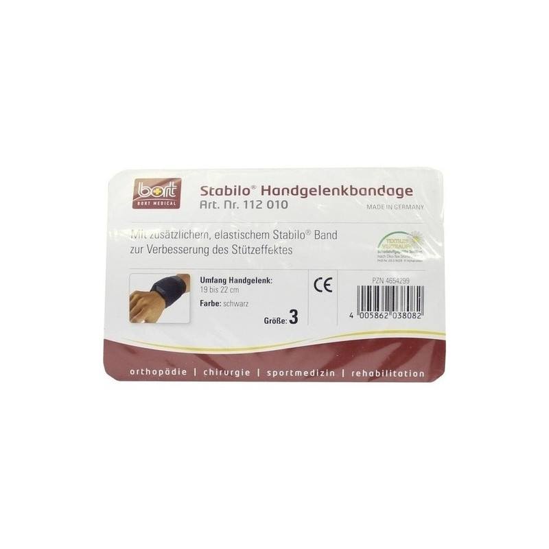 BORT Stabilo Handgelenkbandage schwarz Gr.3, 1 ST – PZN 4654299