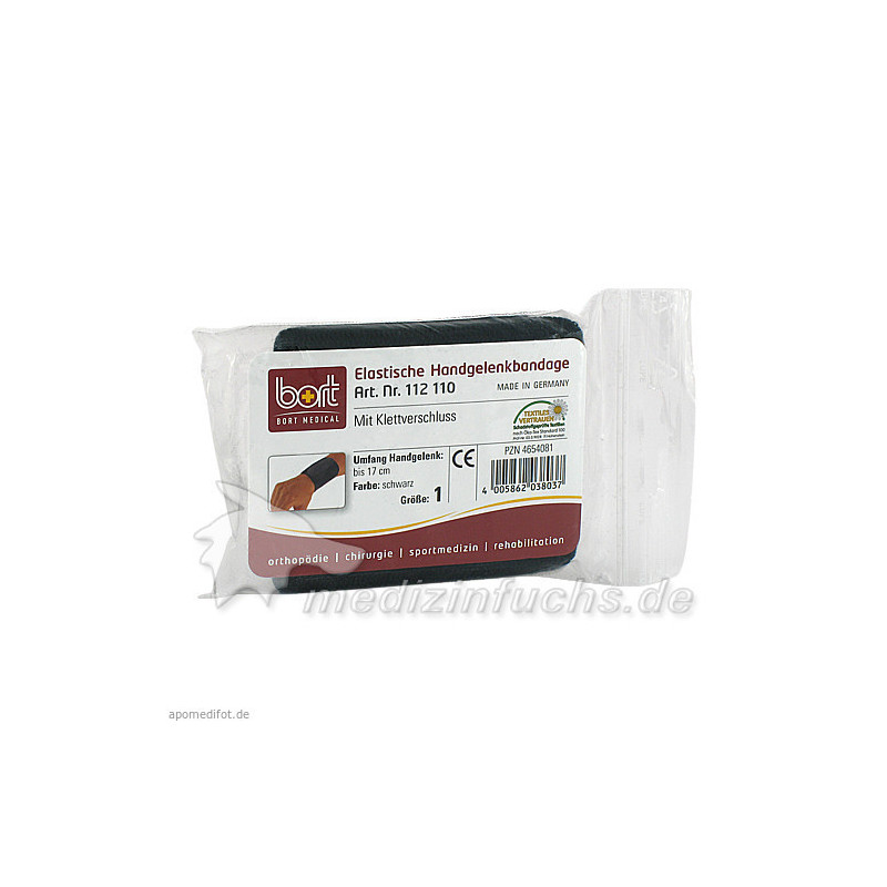 BORT Handgelenkbandage schwarz Gr.1, 1 ST – PZN 4654081