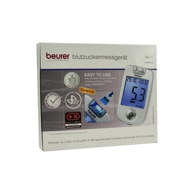 Beurer GL 40 Blutzuckermessgerät mmol/l codefree, 1 ST – PZN 7270263