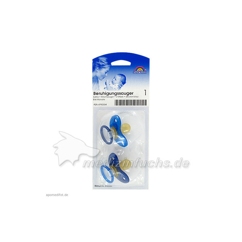 Beruhigungssauger Kirsch Latex 0-6M bicolor blau, 2 ST – PZN 4792334