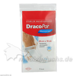 Dracopor Waterproof Wundverband steril 20cmx10cm, 5 ST – PZN 8906668