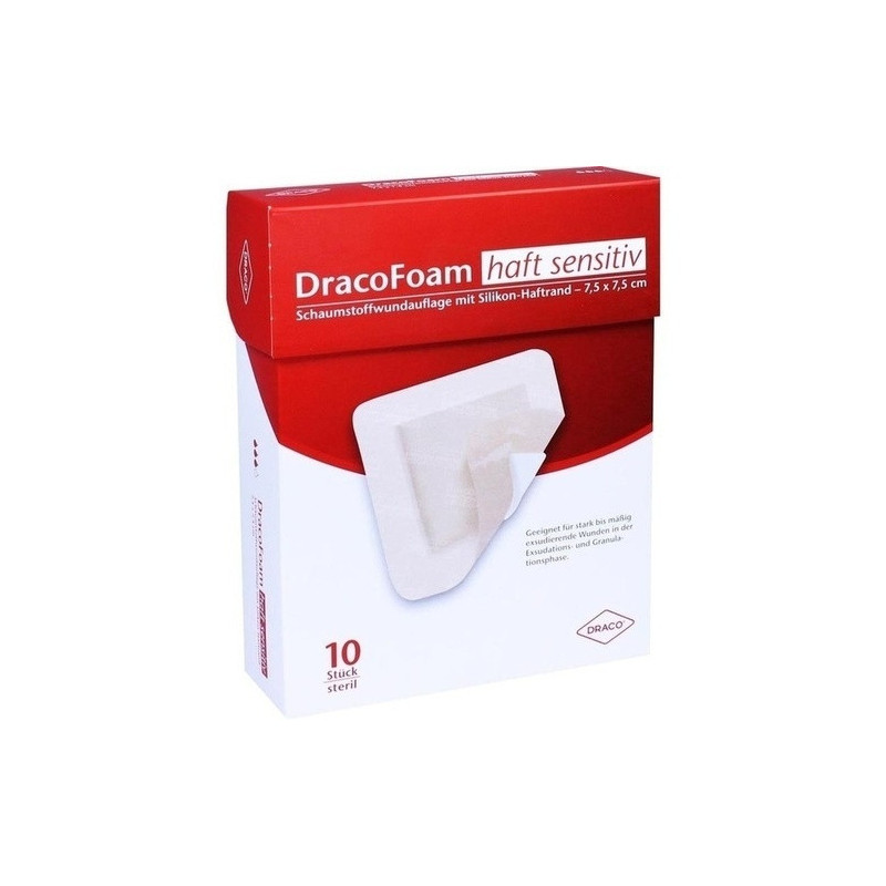 DracoFoam haft sensitiv Schaumst. 7.5x7.5cm, 10 ST – PZN 10342078