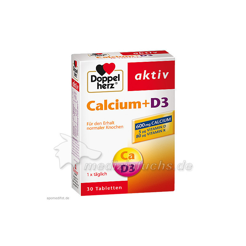 DOPPELHERZ Calcium+D3 Tabletten, 30 ST – PZN 4093889