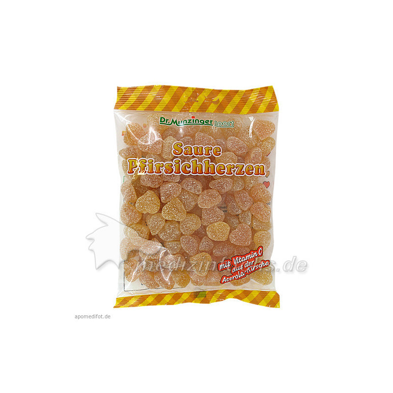 DR. MUNZINGER Saure Pfirsichherzen mit Vitamin C, 250 G – PZN 3828395
