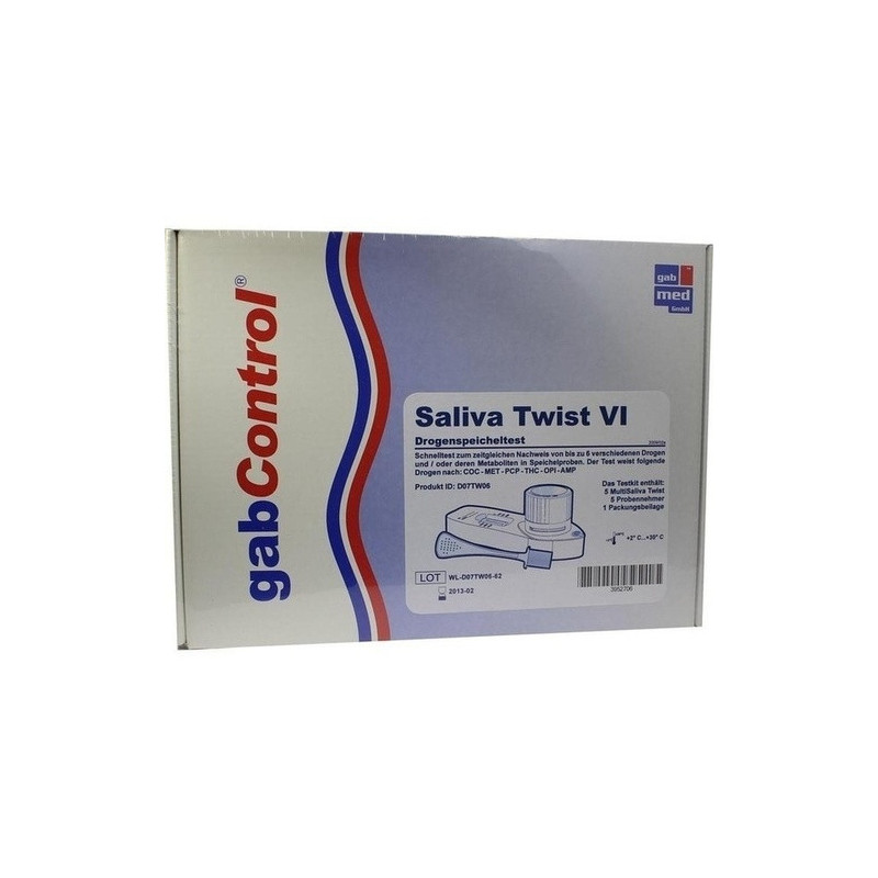 Drogentest Speichel 6Twist COC-THC-Met-PCP-OPI-AMP, 5 ST – PZN 3952706