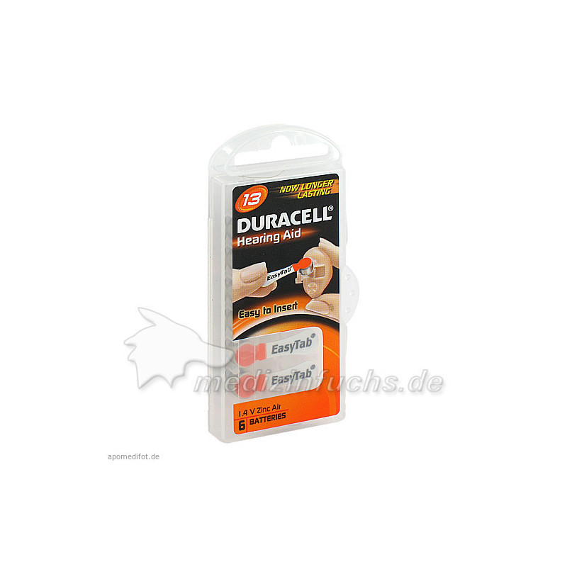 DURACELL 13 Easy TAB Hörgerätebatterie, 6 ST – PZN 2169714
