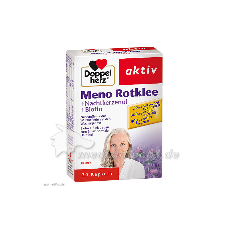 Doppelherz Meno Rotklee+Nachtkerzenöl+Biotin, 30 ST – PZN 4042018