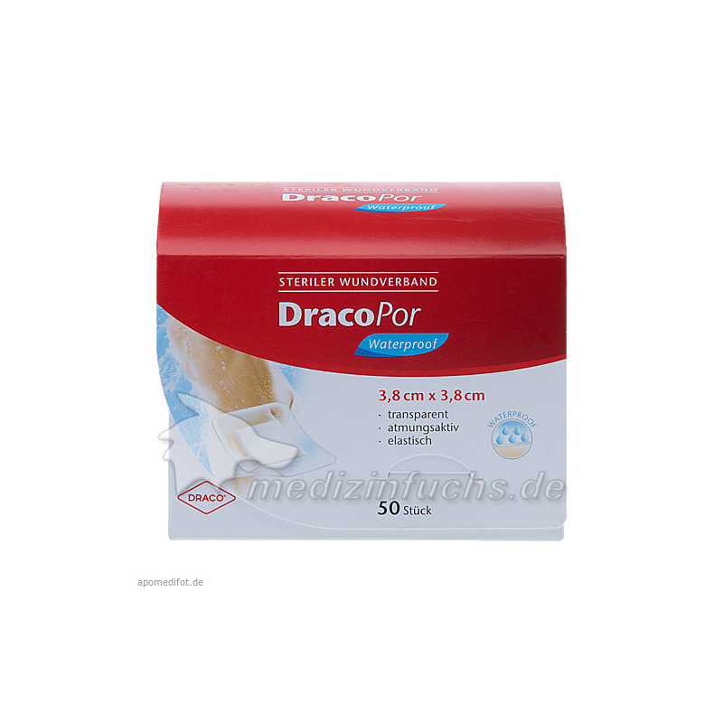 DRACOPOR waterproof Wundverband steril 3.8x3.8cm, 50 ST – PZN 10713882