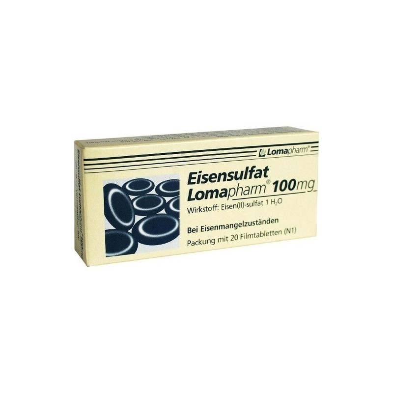 Eisensulfat Lomapharm 100mg, 20 ST – PZN 1713417