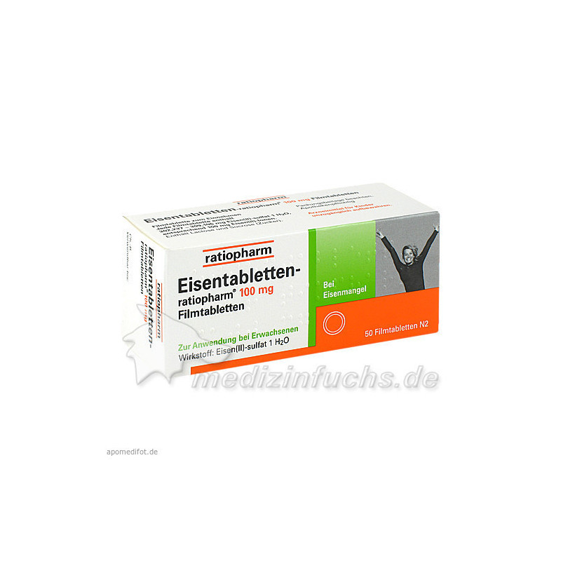 Eisentabletten-ratiopharm 100mg Filmtabletten, 50 ST – PZN 6958537