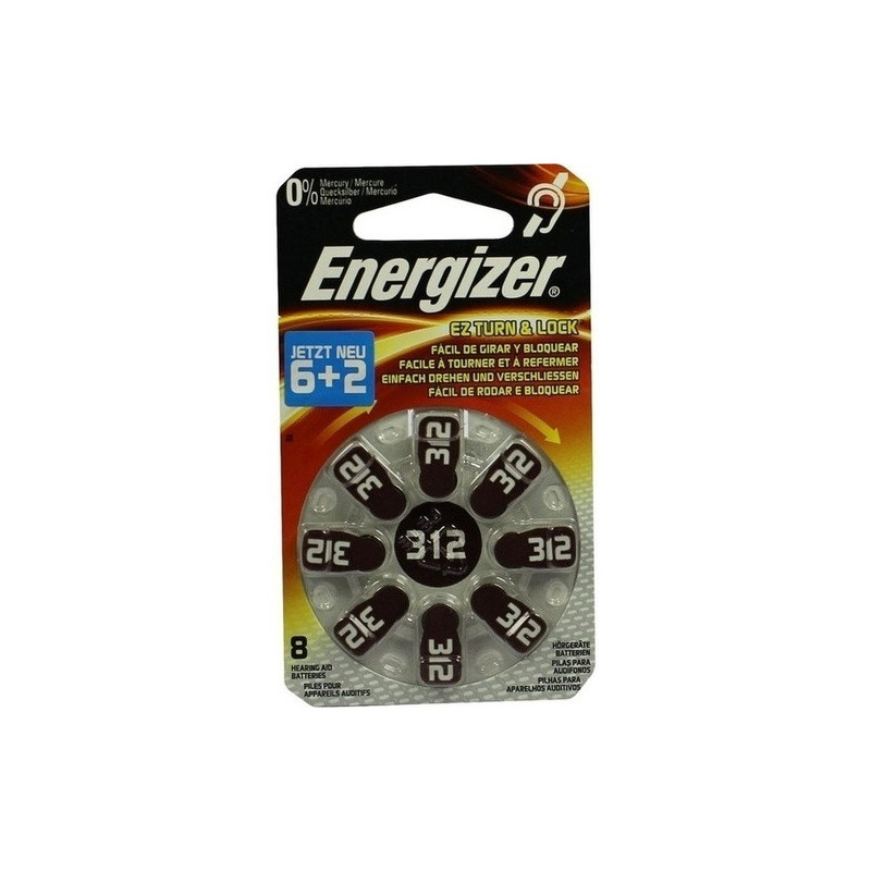 Energizer Hörgerätebatterie 312 (6+2), 8 ST – PZN 9755533
