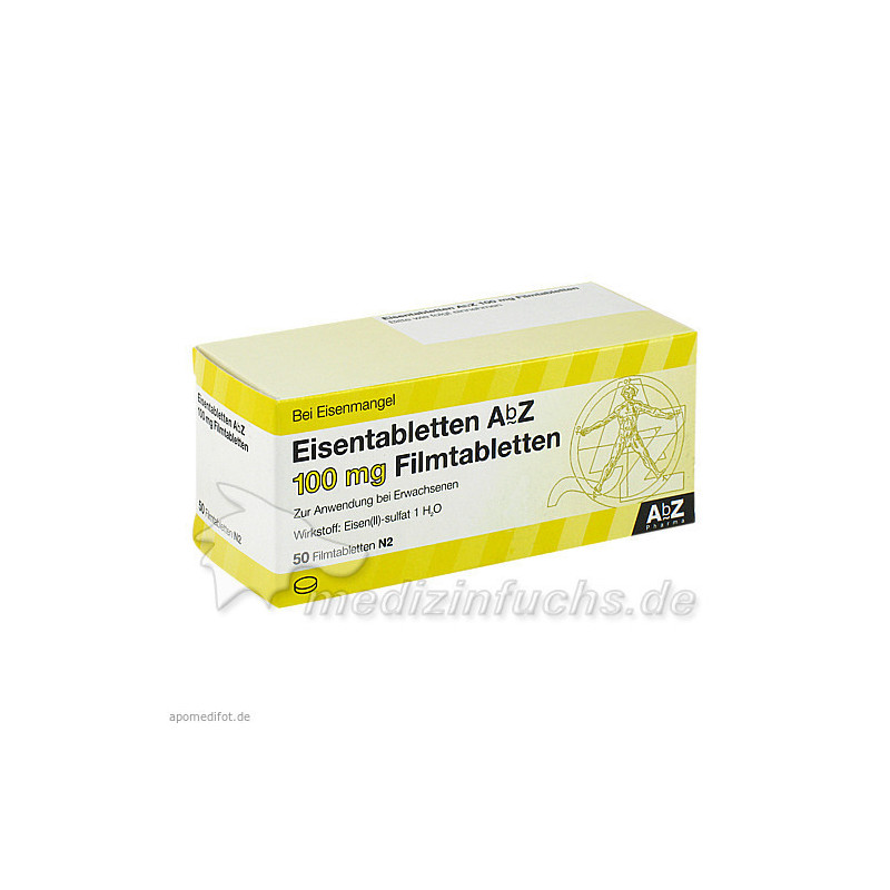 Eisentabletten AbZ 100 mg Filmtabletten, 50 ST – PZN 6683750