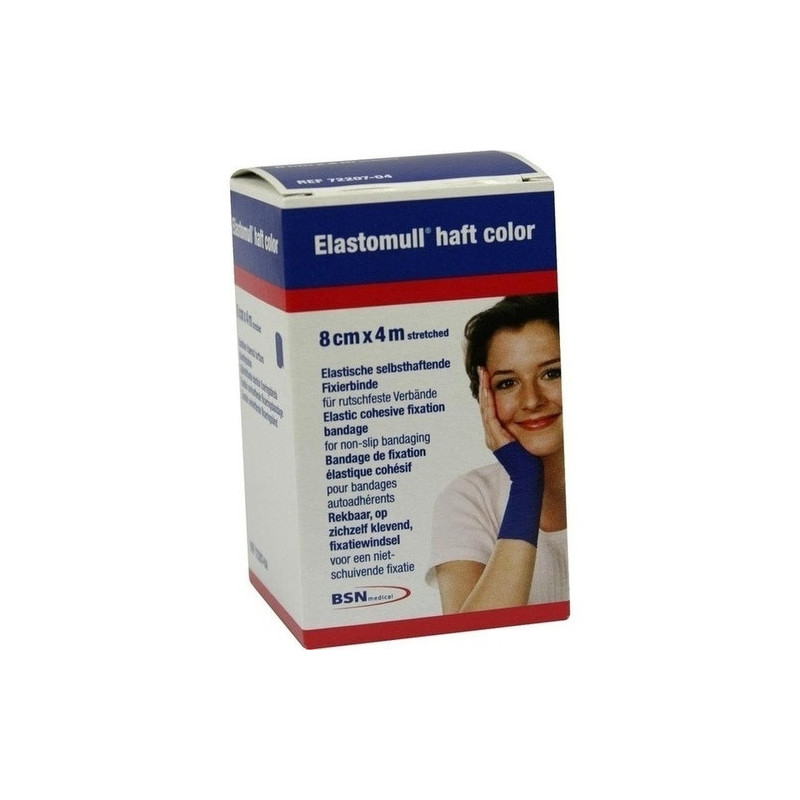 Elastomull haft 4mx8cm color blau, 1 ST – PZN 3393193