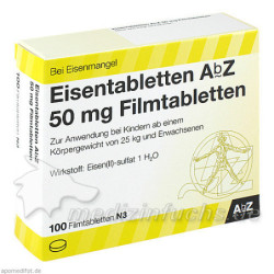 Eisentabletten AbZ 50 mg Filmtabletten, 100 ST – PZN 6683738