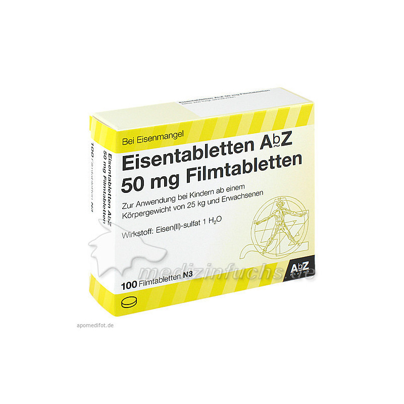Eisentabletten AbZ 50 mg Filmtabletten, 100 ST – PZN 6683738