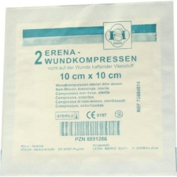 Erena Vlies-Kompresse steril 10X10cm, 2 ST – PZN 8891286