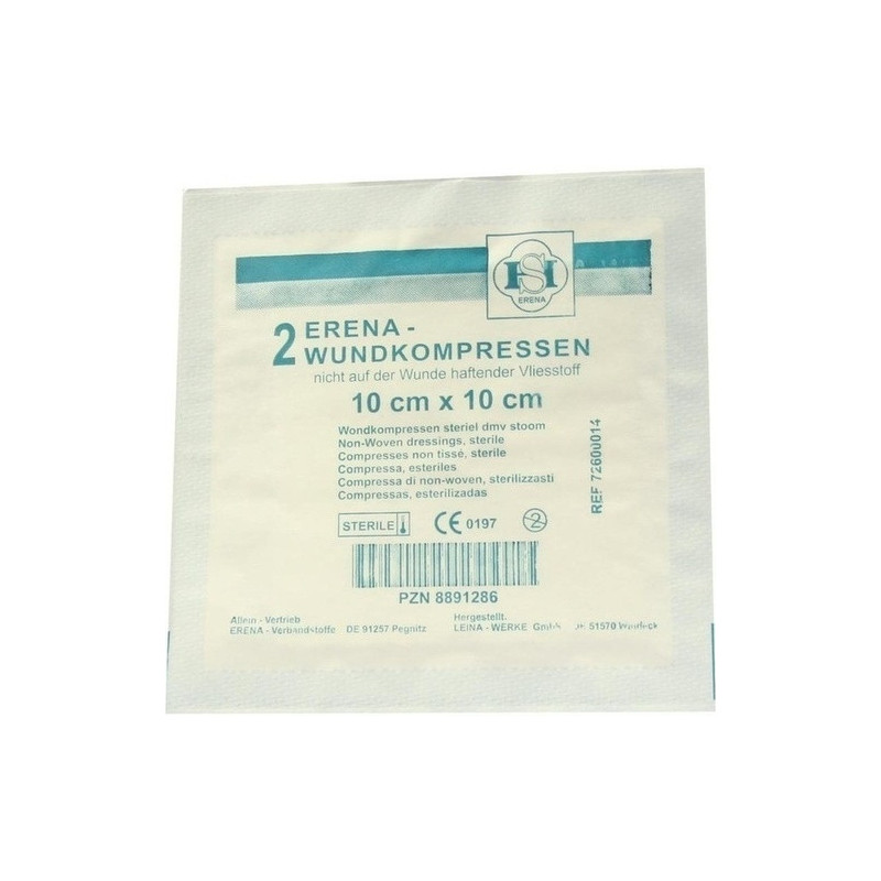 Erena Vlies-Kompresse steril 10X10cm, 2 ST – PZN 8891286