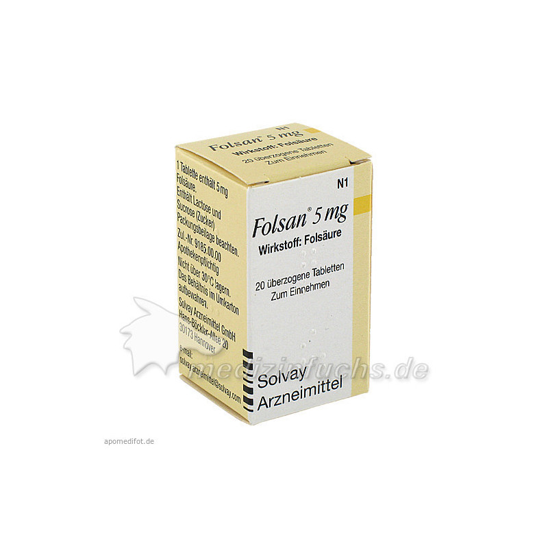 Folsan 5mg, 20 ST – PZN 1300098