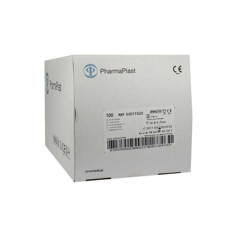 Frauenkatheter 18cm CH 14 geschl. Spitze 2 Augen, 100 ST – PZN 2099468