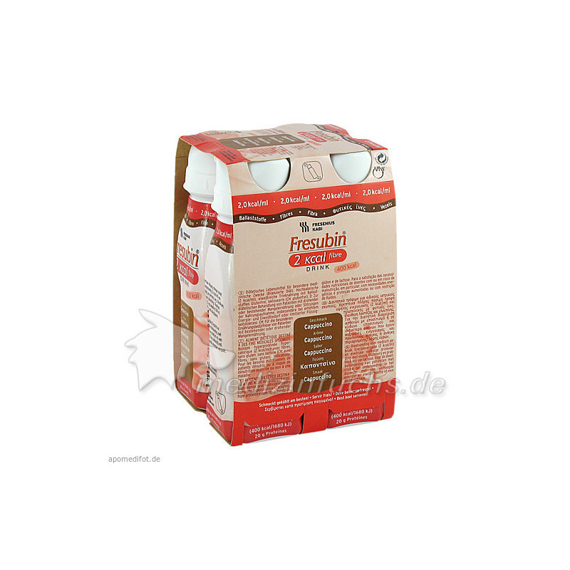 Fresubin 2 kcal Fibre DRINK Cappuccino Trinkfla., 4X200 ML – PZN 6964443