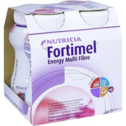 Fortimel Energy Multi Fibre Erdbeergeschmack, 4X200 ML – PZN 1125175