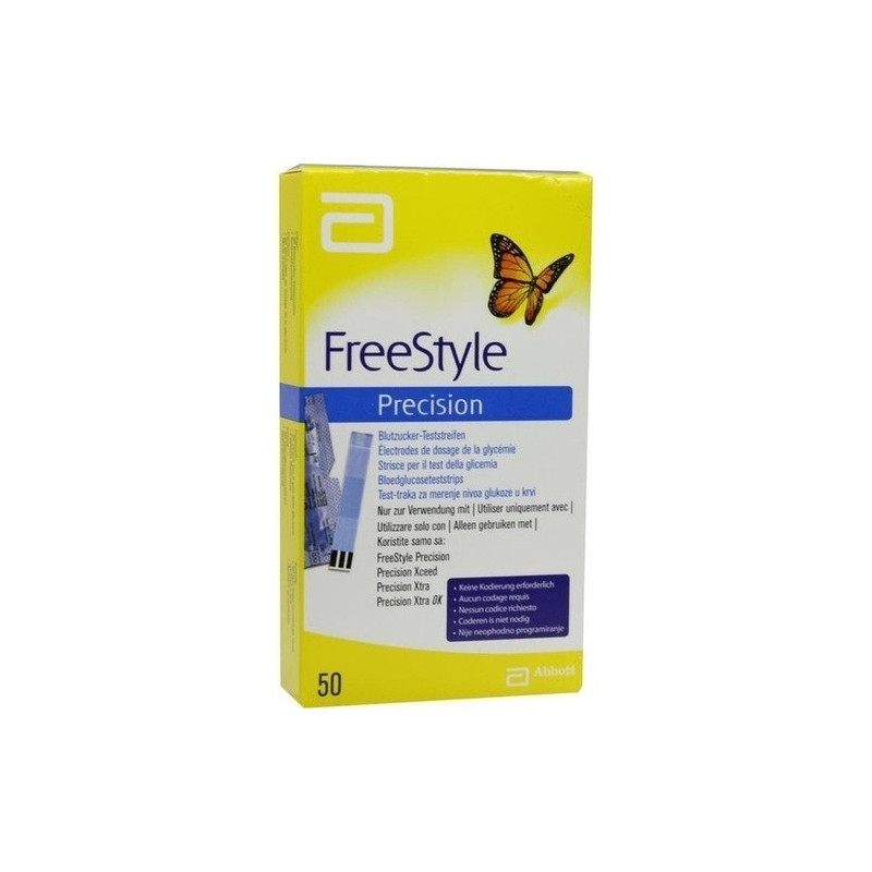 FreeStyle Precision Blutzucker Teststr. o. Codier., 50 ST – PZN 9605101