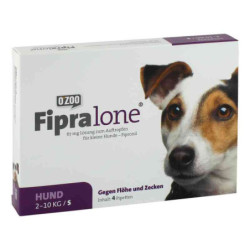 Fipralone 67 mg Lösung zur, zum auftropf.f.kleine Hunde veterinä (4 stk) – PZN 11360747