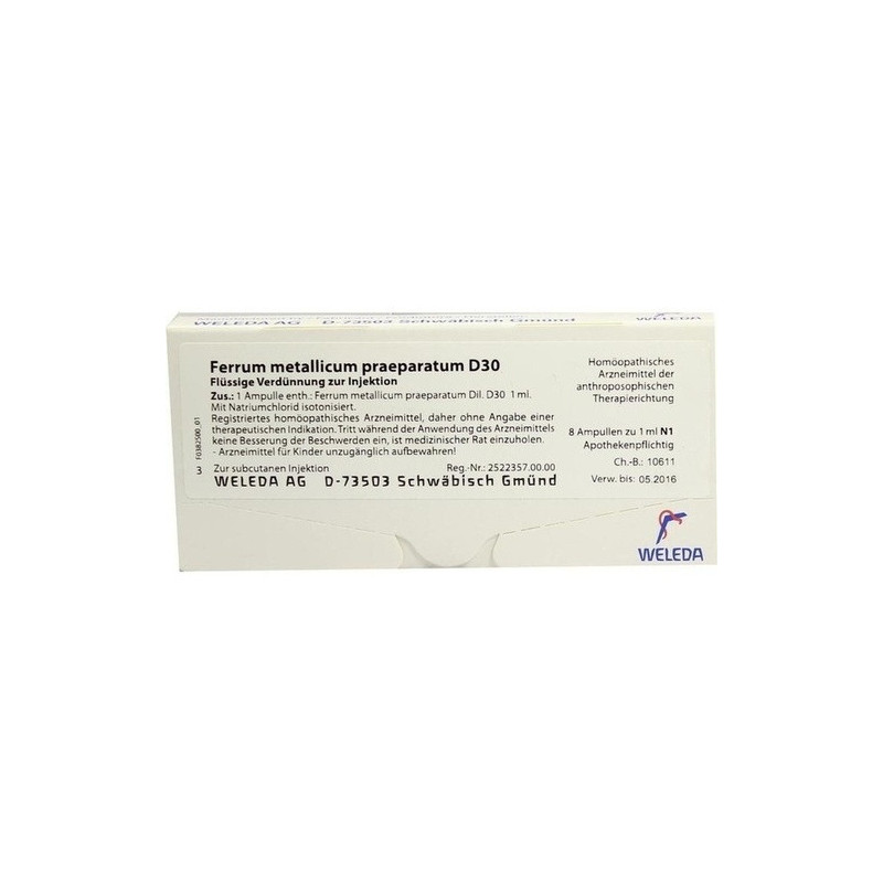 FERRUM MET PRAEP D30, 8X1 ML – PZN 2593530