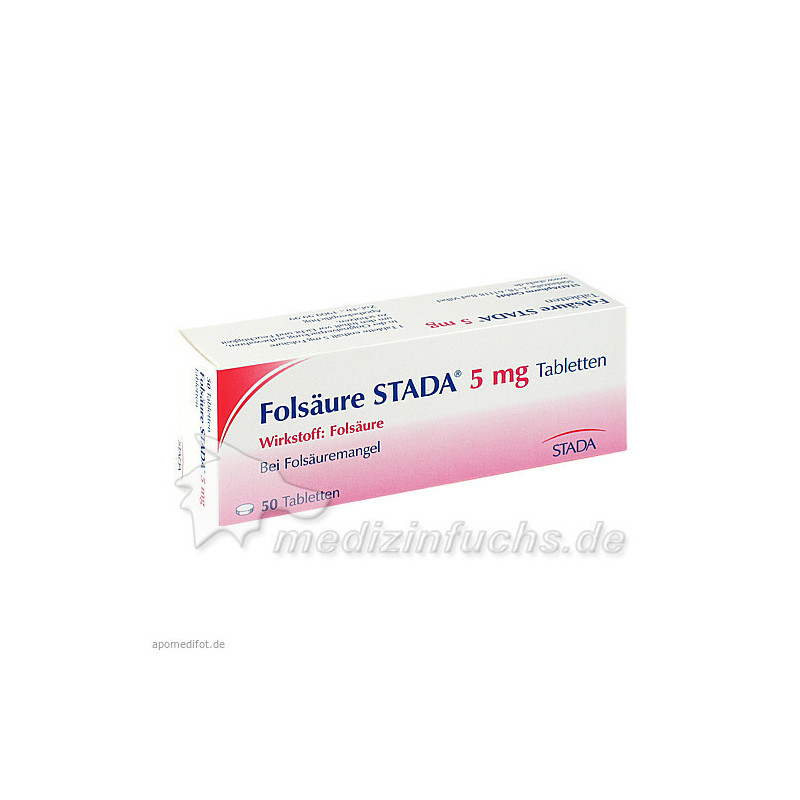 Folsäure STADA 5mg Tabletten, 50 ST – PZN 1328607