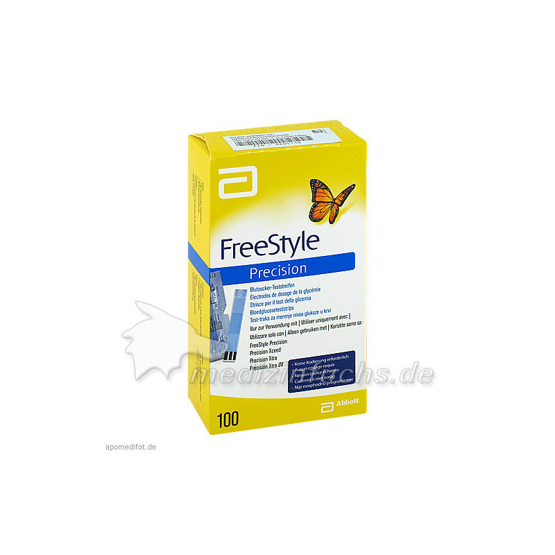 FreeStyle Precision Blutzucker Teststr. o. Codier., 100 ST – PZN 9605118