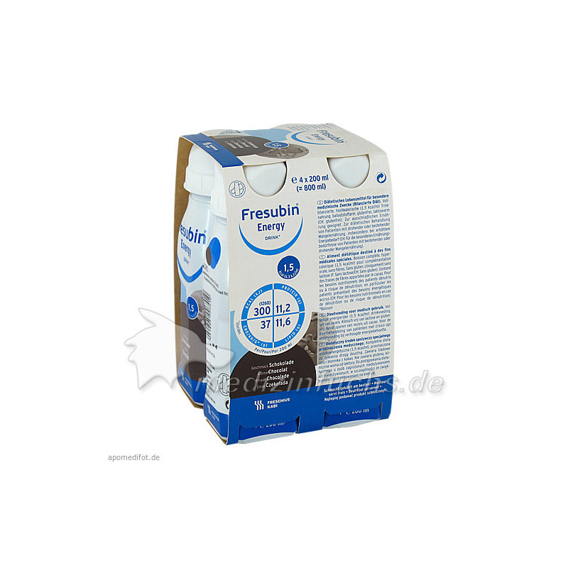 Fresubin energy DRINK Schokolade Trinkflasche, 4X200 ML – PZN 3692725