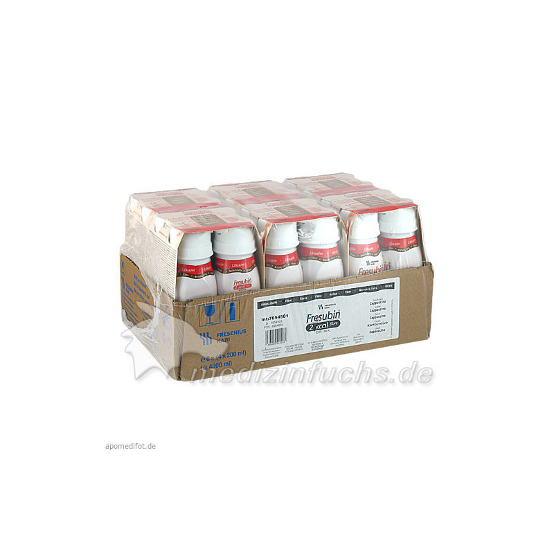 Fresubin 2 kcal Fibre DRINK Cappuccino Trinkfla., 24X200 ML – PZN 6964650