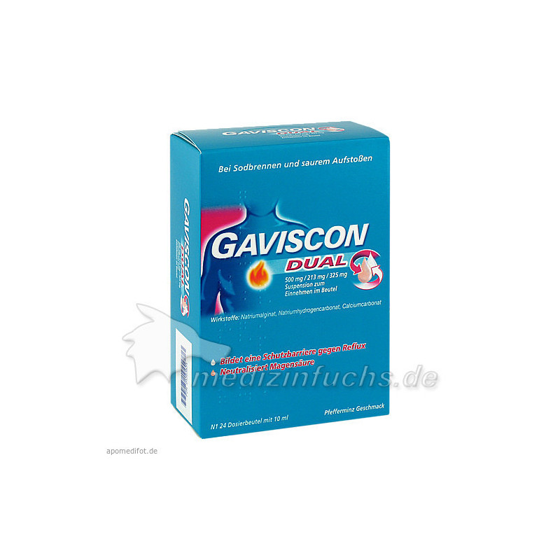 Gaviscon Dual 500mg/213mg/325mg, 24X10 ML – PZN 4363834