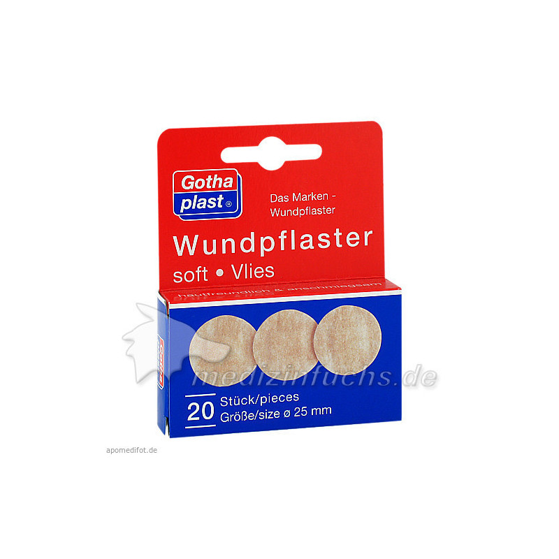 Gothaplast Wundpflaster soft/Vlies 2.5cm, 20 ST – PZN 1456280