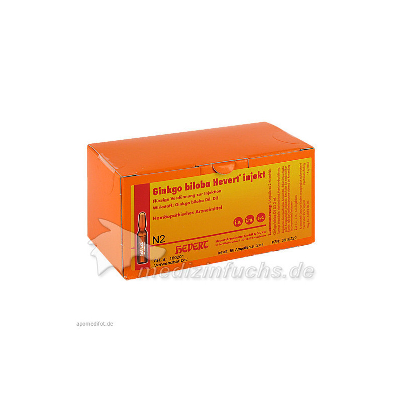 Ginkgo biloba Hevert injekt, 50 ST – PZN 3816222