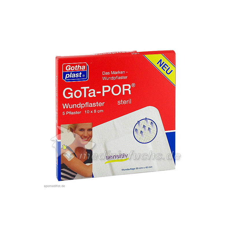 GoTa-POR Wundpflaster steril 100mmx80mm, 5 ST – PZN 4473617