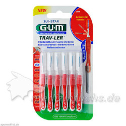 GUM TRAV-LER rot Kerze 0.8mm Interdental+6 Kappen, 6 ST – PZN 9714445