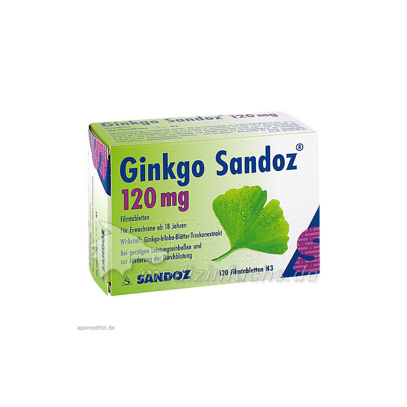 Ginkgo Sandoz 120mg Filmtabletten, 120 ST – PZN 1684012