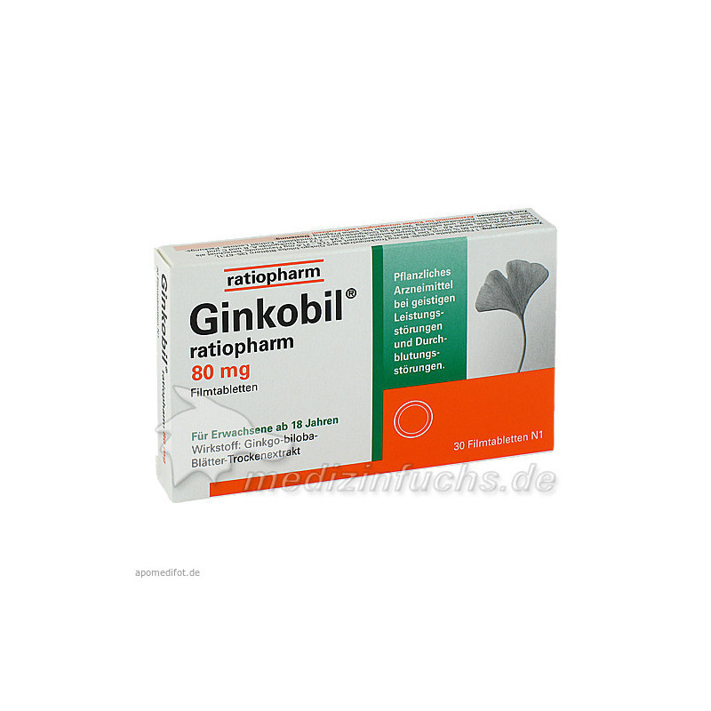GINKOBIL ratiopharm 80 mg Filmtabletten, 30 ST – PZN 6680823