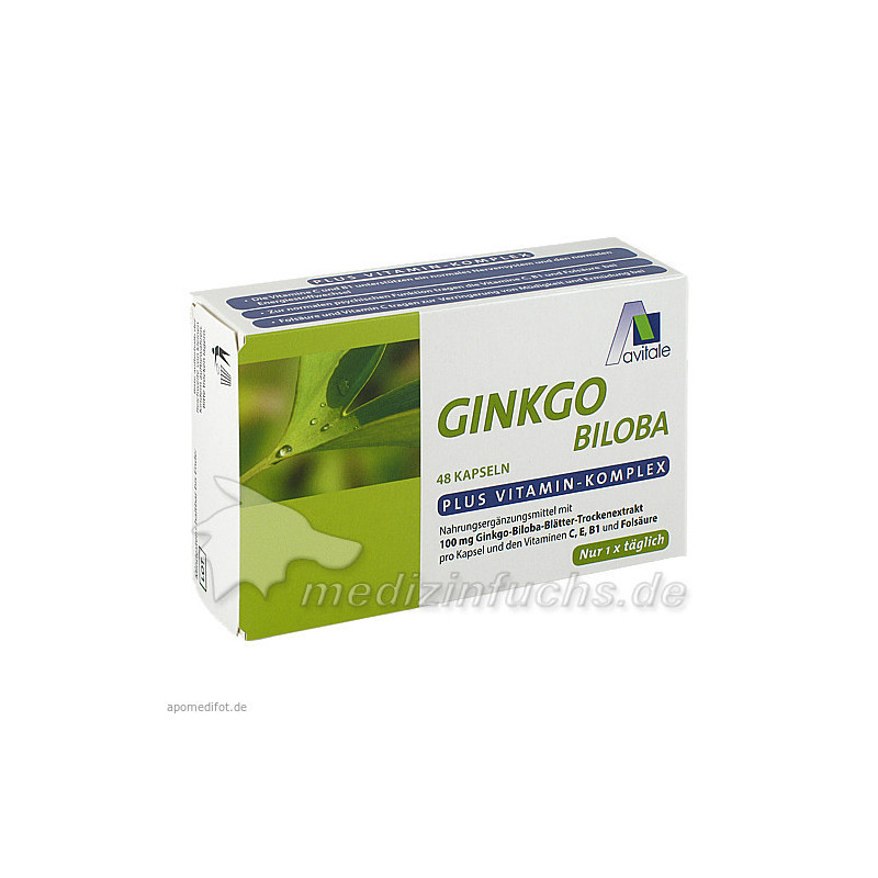 Ginkgo 100mg Kaps + B1 C+E, 48 ST – PZN 2909329