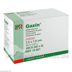 Gazin Kompresse 7.5x7.5cm 8fach steril, 50X2 ST – PZN 3449054